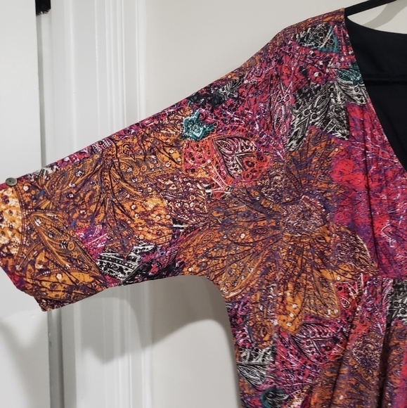 Anthropologie Edme & Esyllte Draped Front V Neck Multicolor Dress Size Small - Picture 4 of 14